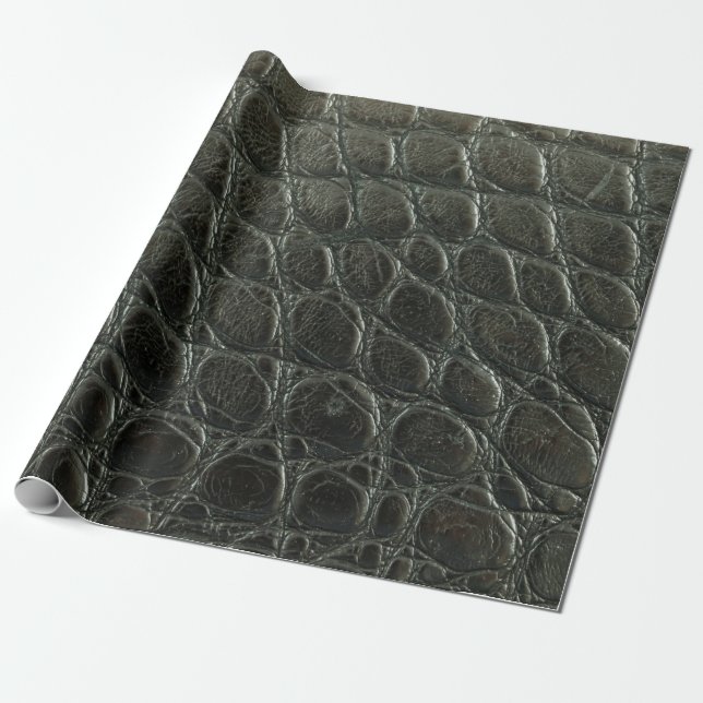 Papel De Presente Genuine black alligator leather texture, close up  (Desenrolado)
