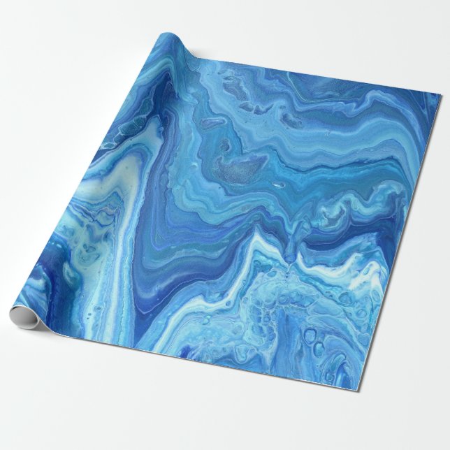 Papel De Presente Geode azul (Desenrolado)