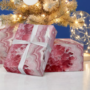 Papel De Presente Geodo Cristal Rosa