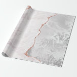 Papel De Presente Geodo Gelado de Gato de Gato de Gato Dourado Branc<br><div class="desc">Design de Geodo Gelado Gelado de Agate Dourado branco e Rosa,  com fontes modernas e de Script. Trendy,  Casamento Chic,  Ou Papel De Maçã De Presente! Veja meu compro para ver a suíte de casamento inteira para este design!</div>