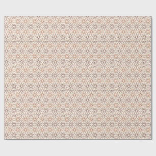 Papel De Presente Geometria de Estrela Quintupla em Ivory e Sienna W