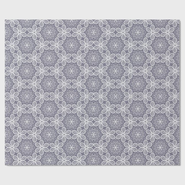 Papel De Presente Geometria de Mandala cinza (Aberto)