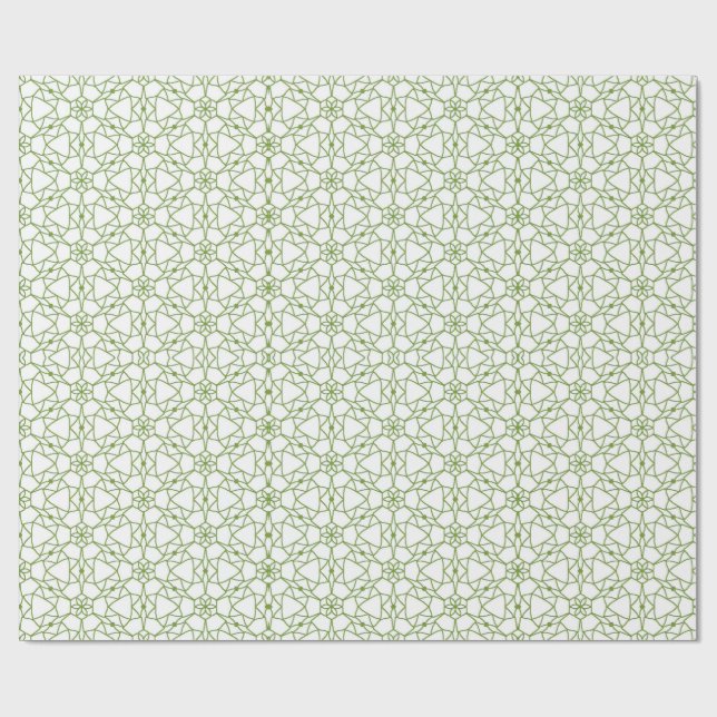 Papel De Presente Geometria de Mandala Verde (Aberto)