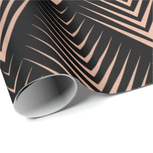 Papel De Presente Geometria mínima elegante Dourado do rosa do pret