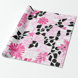 Papel De Presente Geometria Sagrada: Rosa, Preto e White Edition