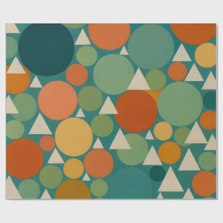 Papel De Presente Geometric Bloom - Circles and Triangles in Harmony
