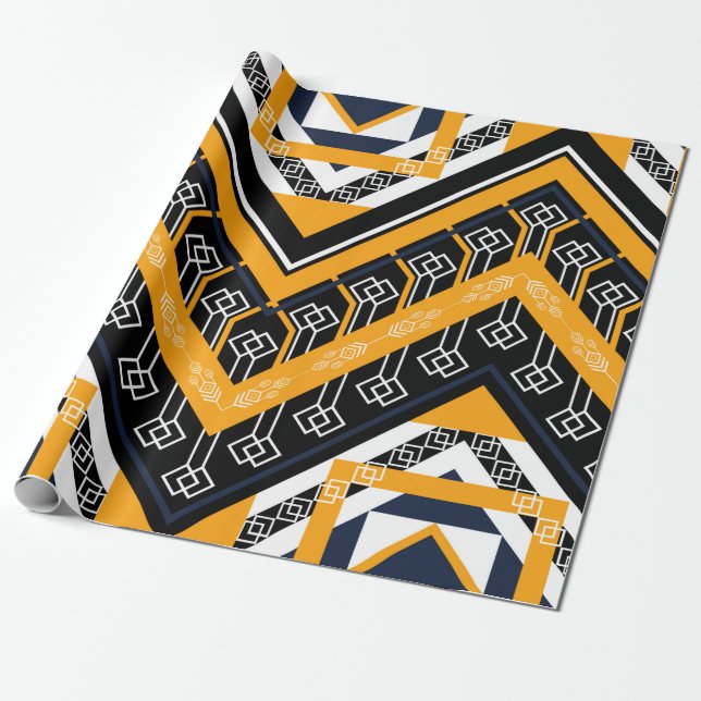 Papel De Presente Geometric ethnic oriental pattern traditional desi (Desenrolado)