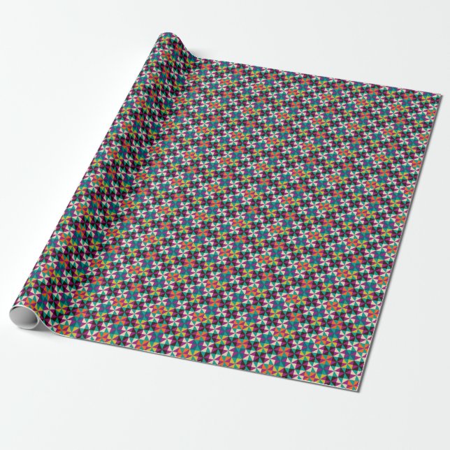 Papel De Presente Geométrico, Design de padrão moderno. (Desenrolado)