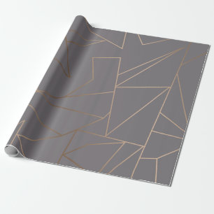 Papel De Presente Geométrico minimalista elegante e rosa de ouro Fa