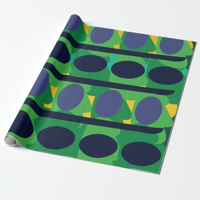 Papel De Presente Geométrico Moderno Abstrato Colorido (Desenrolado)