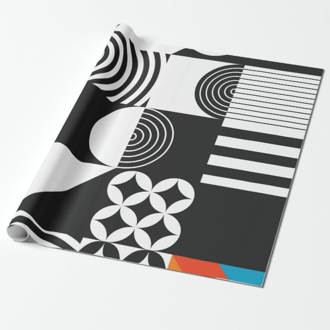 Papel De Presente Geométrico moderno em estilo escandinavo (Desenrolado)