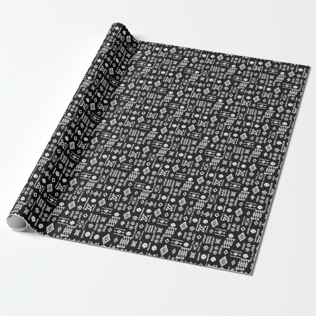 Papel De Presente Geométrico tribal: fundo sem costura na moda. (Desenrolado)