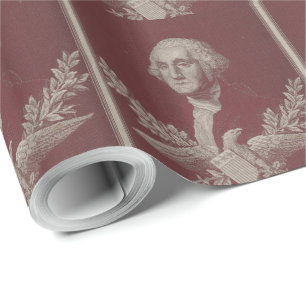 Papel De Presente George Washington Eagle Stars Stripes Retrato dos