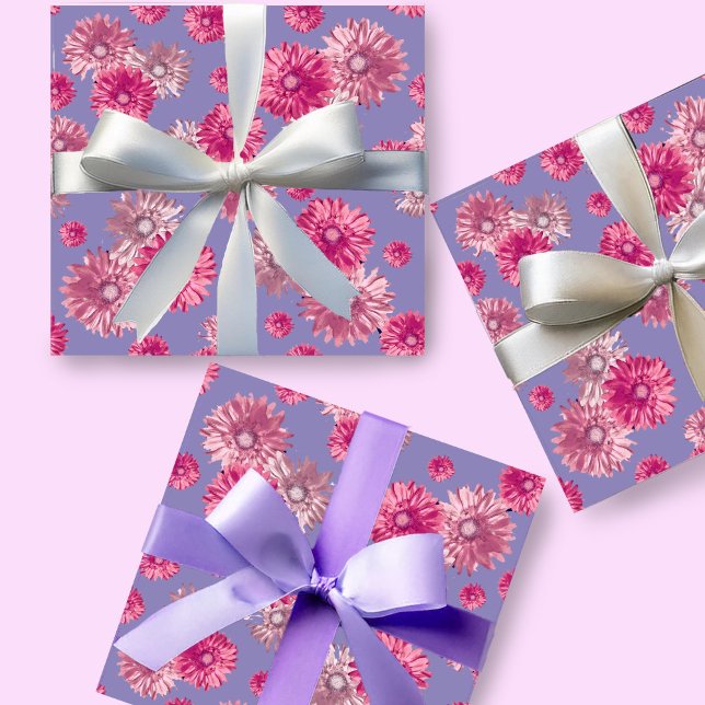 Papel De Presente Gerbera Margarida Rosa Bonita Floral (Criador carregado)