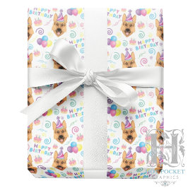 Papel De Presente German Shepherd Birthday Gift Wrapping Paper 