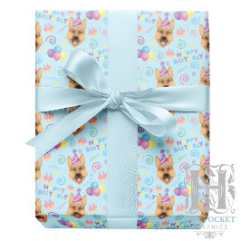Papel De Presente German Shepherd Birthday Gift Wrapping Paper 