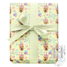Papel De Presente German Shepherd Birthday Gift Wrapping Paper 
