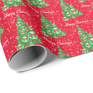 Papel De Presente German shepherd Cão Natal Árvore Feriado Vermelho