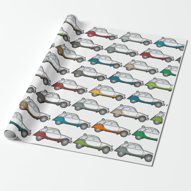 Papel De Presente Geschenkpapier 2CV für Fans der legendäre Ente (Desenrolado)