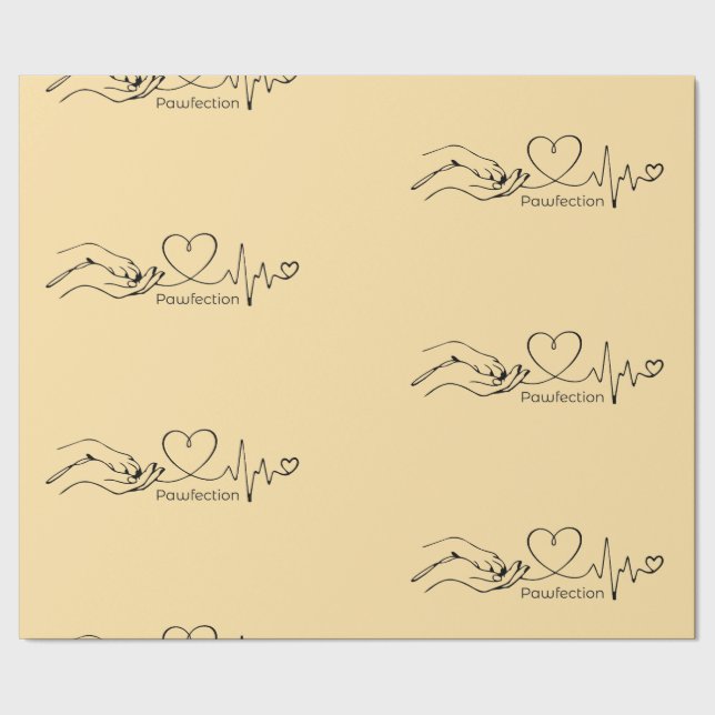 Papel De Presente Geschenkpapier Pawfection - One-Line-Art (Barra)
