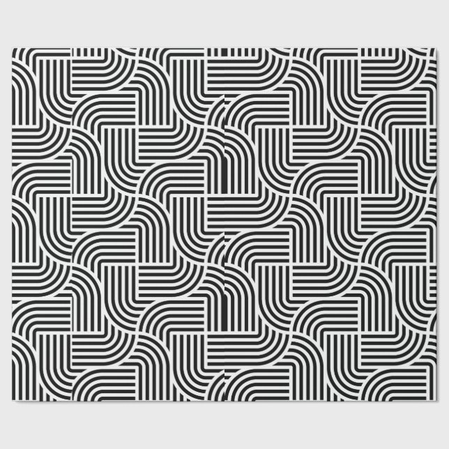 Papel De Presente Geschenkpapier - schwarz-weiß Lienen (Barra)