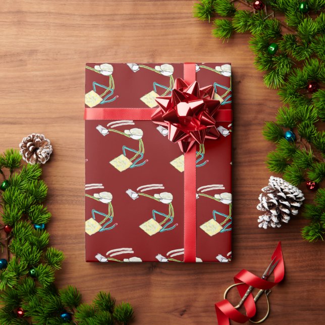 Papel De Presente Gesso Stickman (Presente de Natal)