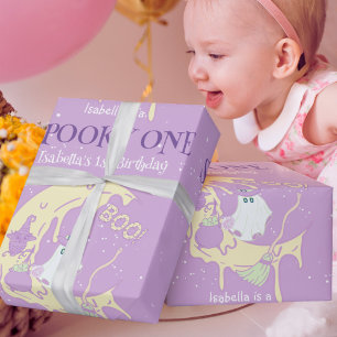 Papel De Presente Ghost Moon Boo Spooky Um Aniversário de Halloween