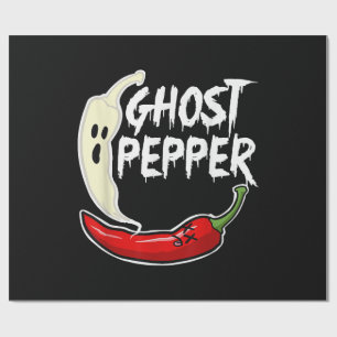Papel De Presente Ghost Pepper Funny Spicy Hot Halloween Peppe