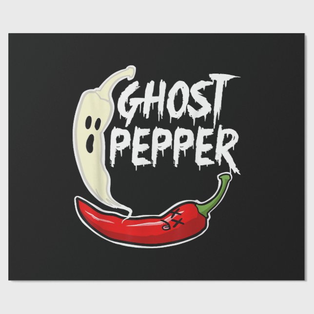 Papel De Presente Ghost Pepper Funny Spicy Hot Halloween Peppe (Aberto)