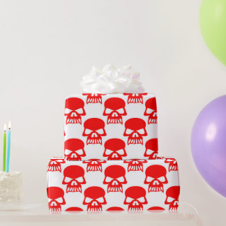 Papel De Presente Gift do Halloween dos Crânios Vermelhos Bonitos