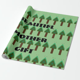 PAPEL DE PRESENTE GIFT_MOTHER_LETTER_TREE_GREEN_SAGE_BROWN_BLACK