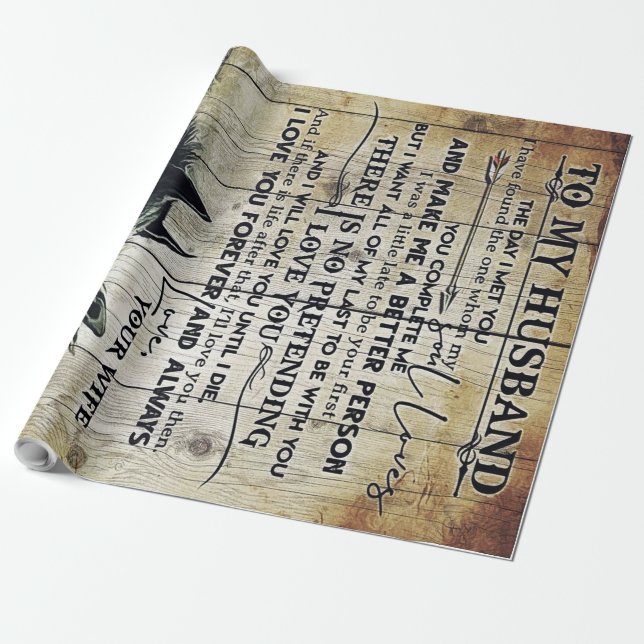 Papel De Presente Gift To My Husband | Lovely Husband Letter | (Desenrolado)