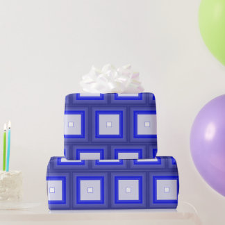 Papel De Presente Gift wrap - Concentric Squares in Blue Tones