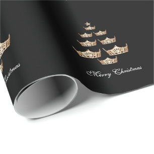 Papel De Presente Giftwrap de Árvore de Natal da Miss América Crown