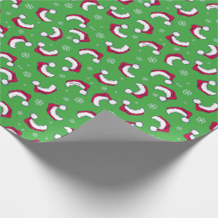 Papel De Presente Giftwrap de Natal do KiniArt Santa Hat
