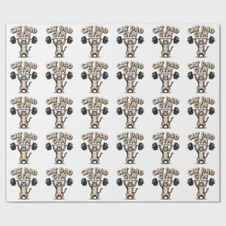 Papel De Presente Ginásio de Gato Engraçado para o Papai