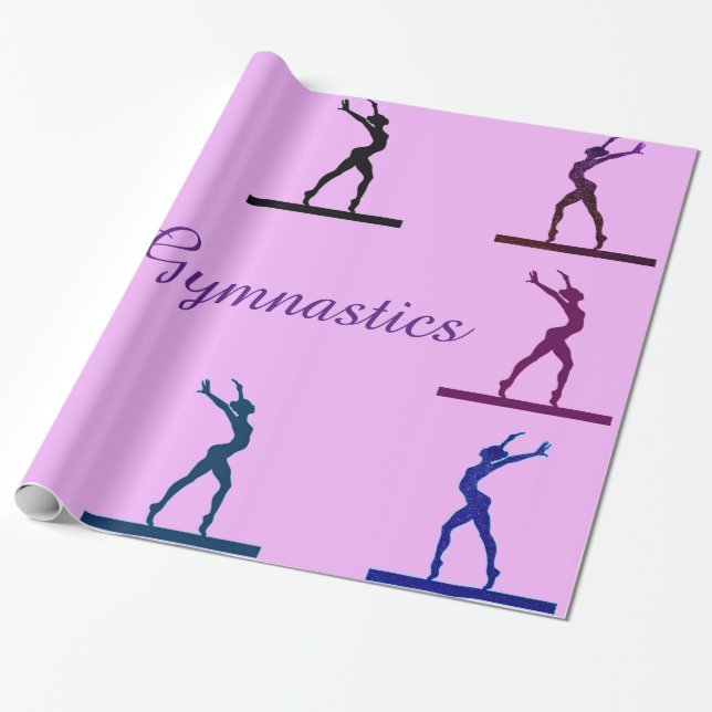 Papel De Presente Ginástica Equilibrar Feixe Leve Roxo (Desenrolado)