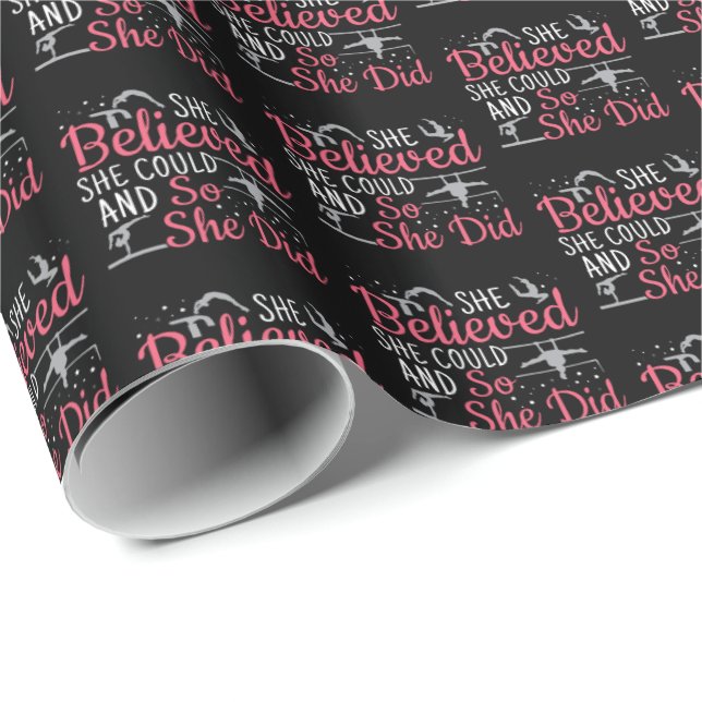 Papel De Presente Ginástica feminina - Acreditava que poderia (Ponta do rolo)
