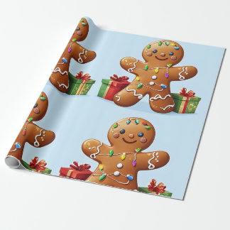 Papel De Presente Gingerbird Man