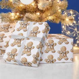 Papel De Presente Gingerbird Man Christmas
