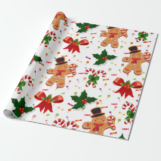 Papel De Presente Gingerbread Christmas Candy Ribbon
