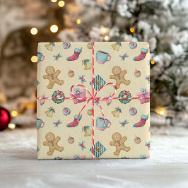 Papel De Presente Gingerbread Christmas Wrapping Paper
