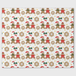Papel De Presente Gingerbread Friends Christmas Wrapping Paper