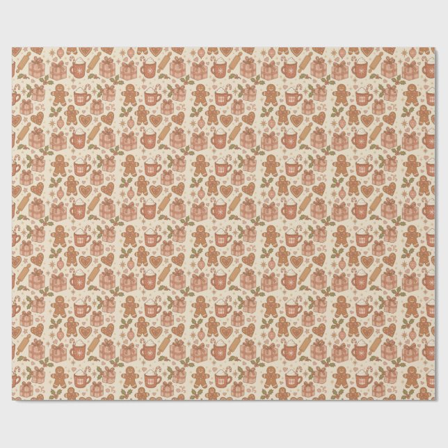 Papel De Presente Gingerbread Joy (Aberto)