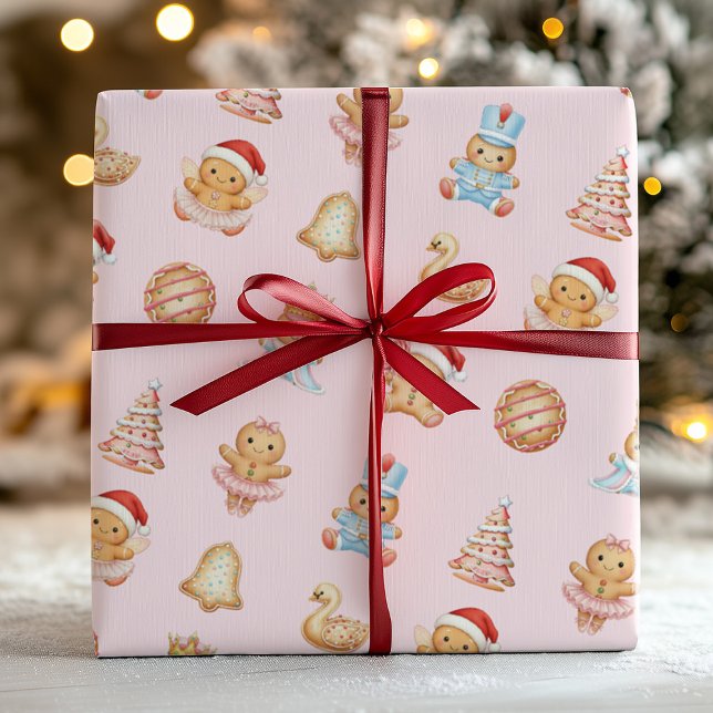 Papel De Presente Gingerbread Nutcracker Wrapping Paper (Criador carregado)