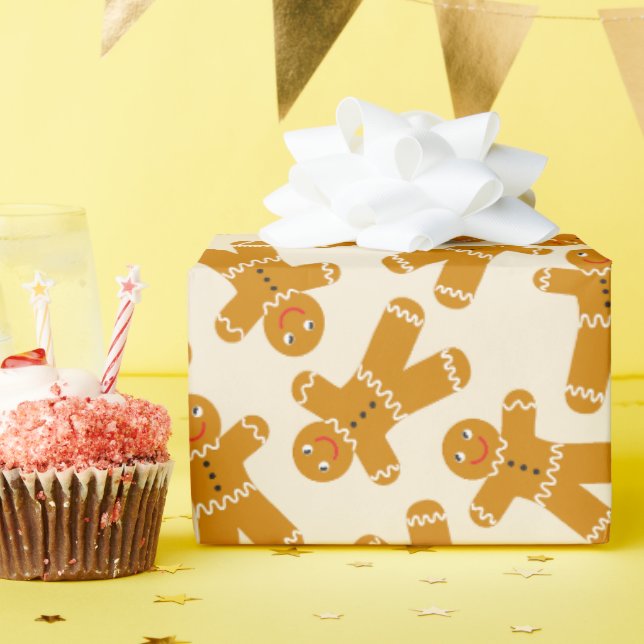 Papel De Presente Gingercake Cookie em creme (Festa de aniversário)