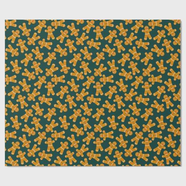 Papel De Presente Gingercake Cookie em verde (Aberto)