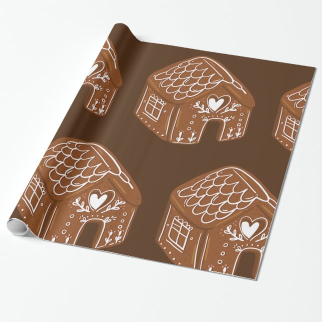 Papel De Presente Gingercake House (Desenrolado)
