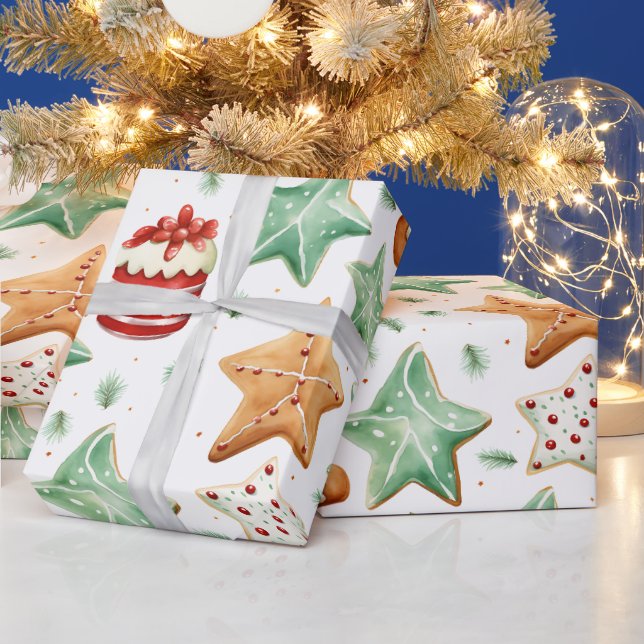 Papel De Presente Gingercake Men Cutout Cookies Natal moderno (Feriados)