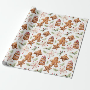 Papel De Presente Gingerpão de Natal bonito